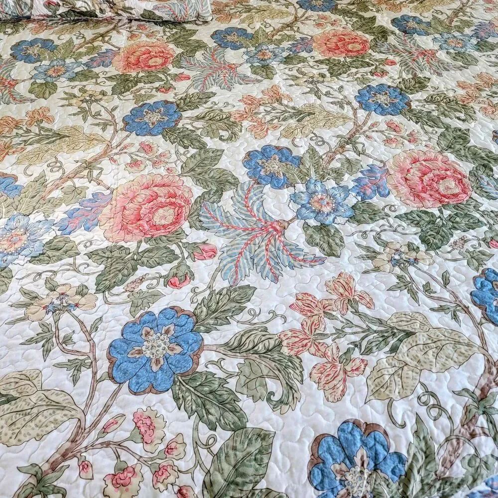Lush Decor King Quilt Reversible 3Pc King Cotton Bedding Set New w 2 Shams